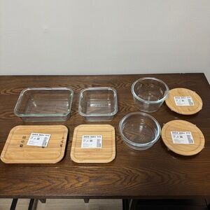 Ikea 365+ Glass Food Container Set with Bamboo Lids